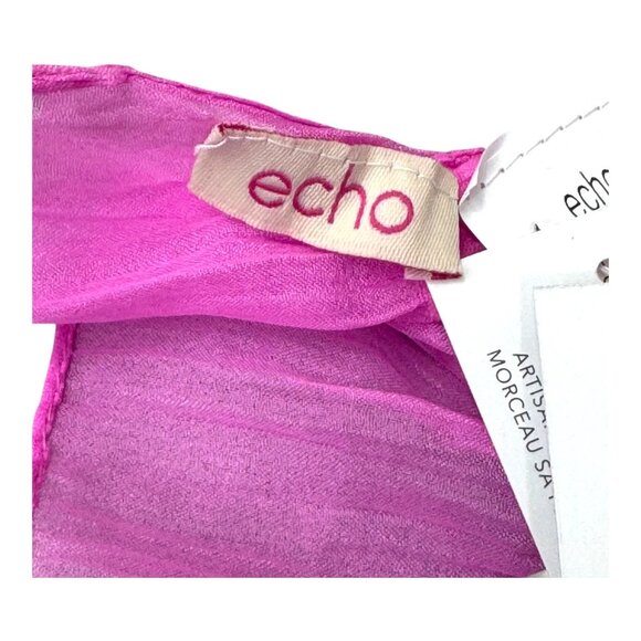 Vintage Echo Design Bright Pink Lightweight Crinkle Scarf Soft Fuschia NEW w Tag - Picture 2 of 8